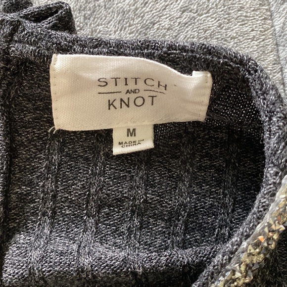 Dark gray sweater with rhinestone neckline, size M - Picture 5 of 5